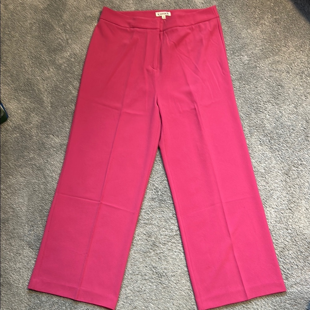EUC size 14 Nanette Lepore Pink Wide Leg Dress Pants